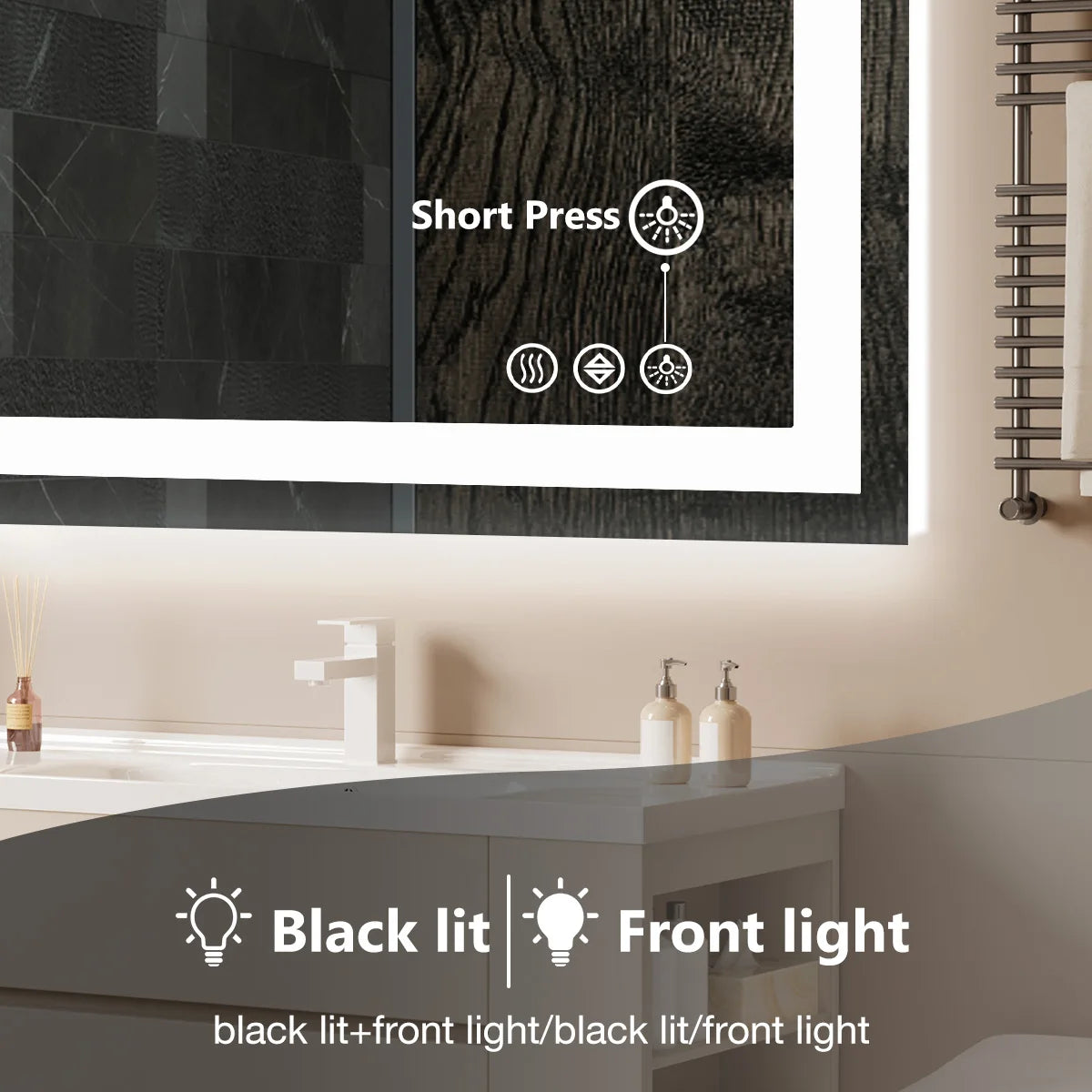 JHK LED Bathroom Vanity Mirror Featuring Backlight And Memory Function