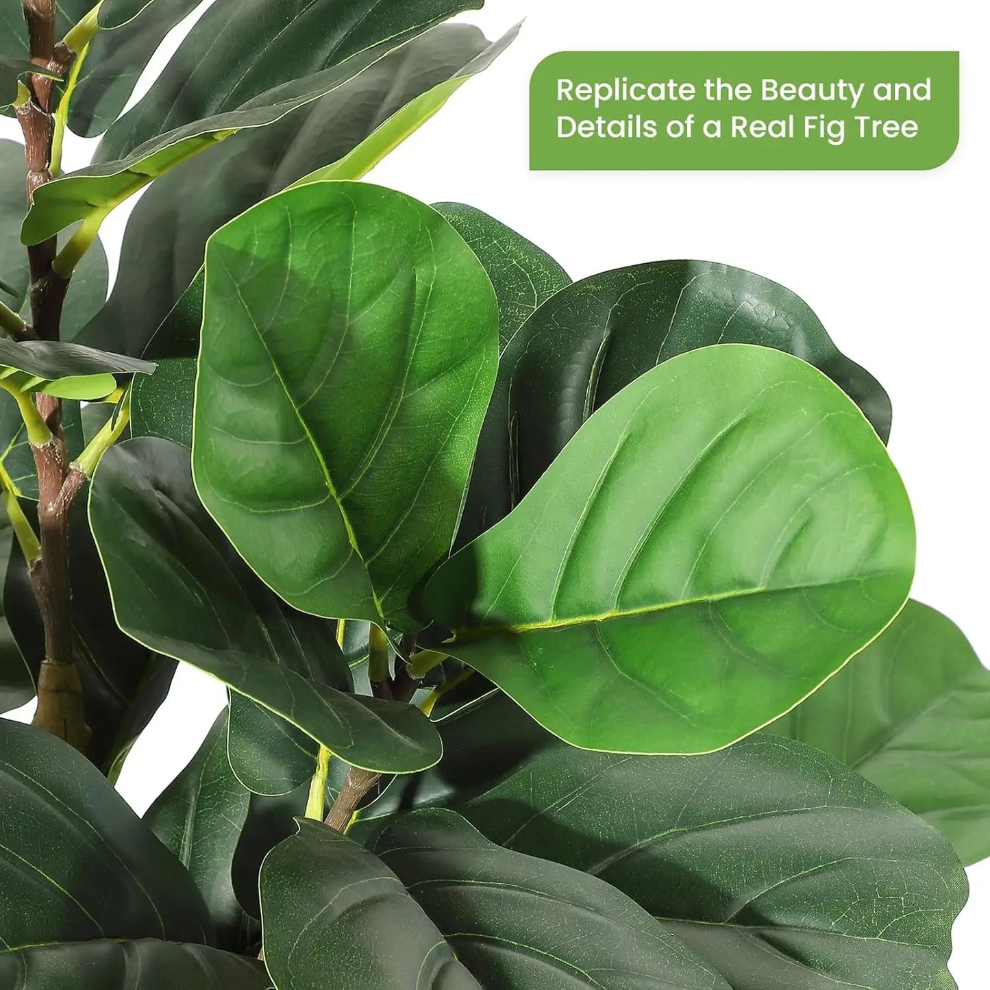 HiMiss Artificial Fiddle Leaf Fig Tree With Decorative Pot