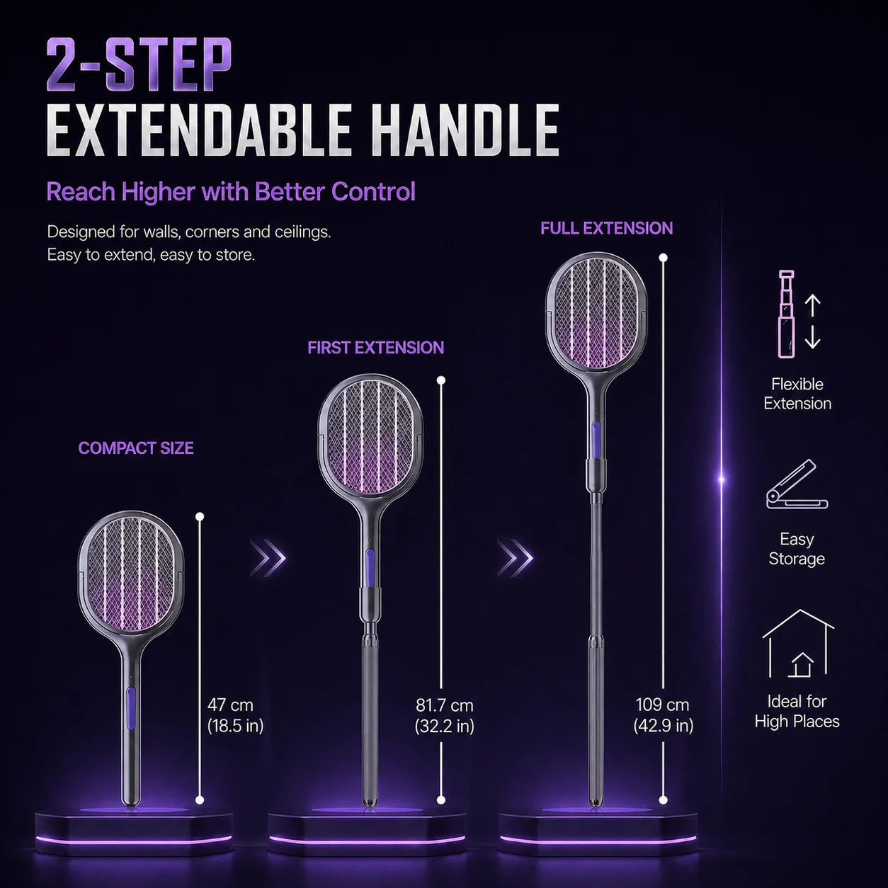 USB Rechargeable Electric Mosquito Swatter With LED Lure Lamp