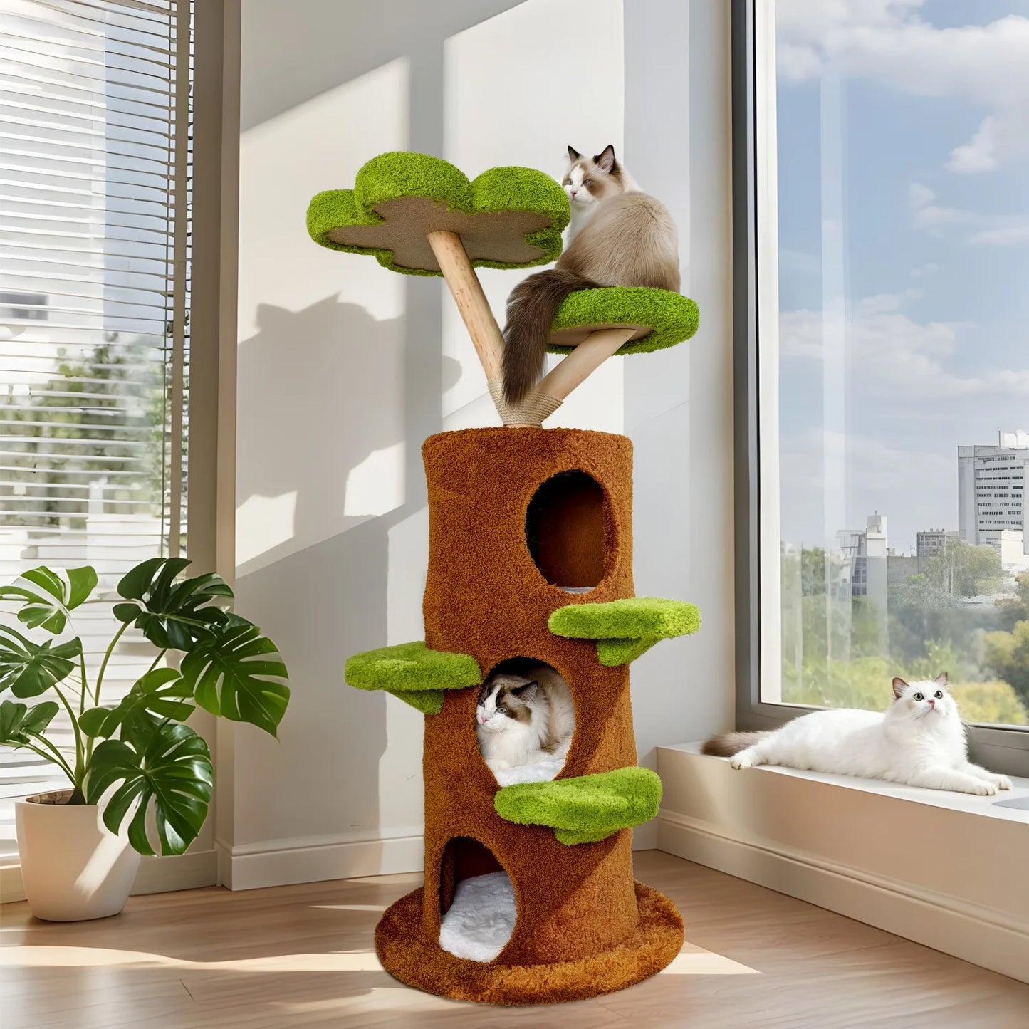 Bingopaw Indoor Cat Tree Tower With Plush Platform Condo