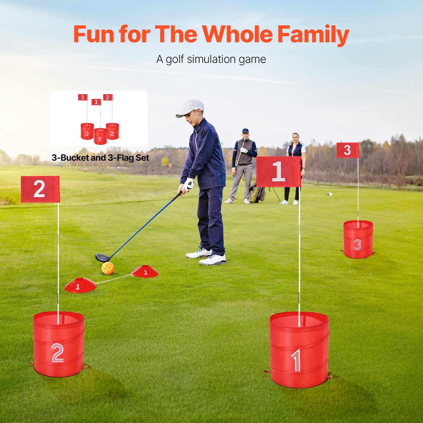 SucceBuy Portable Backyard Golf Chipping Game With Practice Bucket