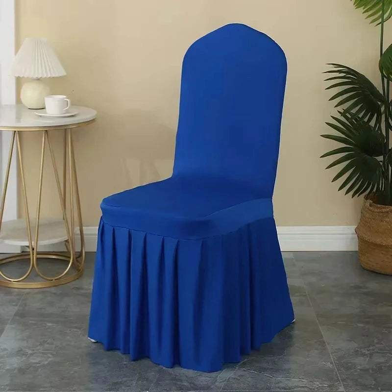 Elastic Pleated Spandex Chair Covers For Hotel Banquet Weddings