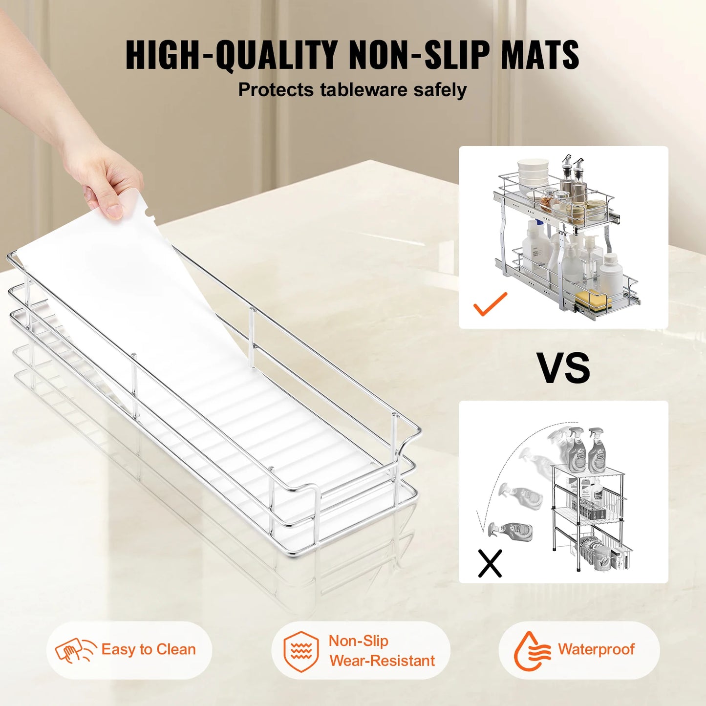 Vevor Heavy Duty Pull Out Cabinet Organizer Slide Shelf Kitchen