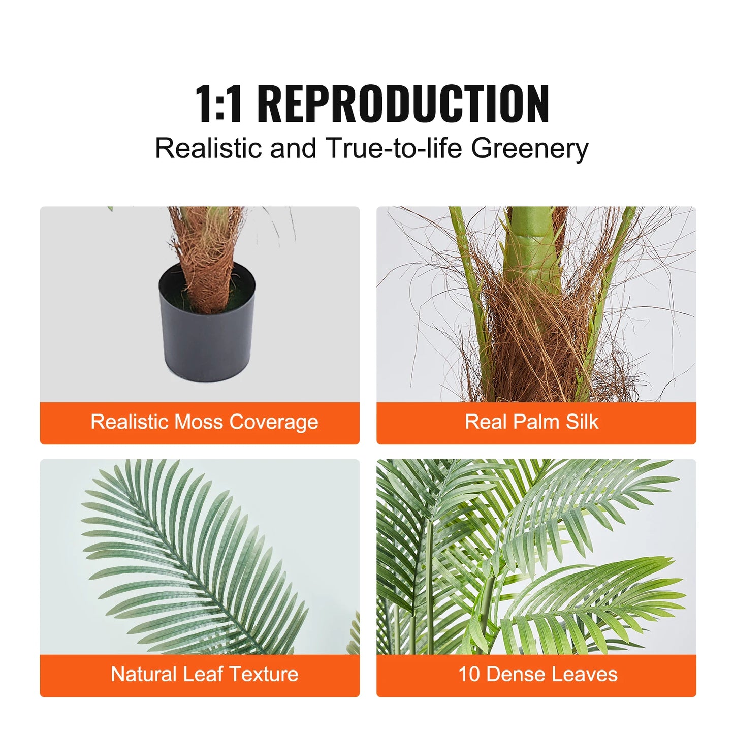 Artificial Palm Tree With Sturdy Base For Home Garden Decor