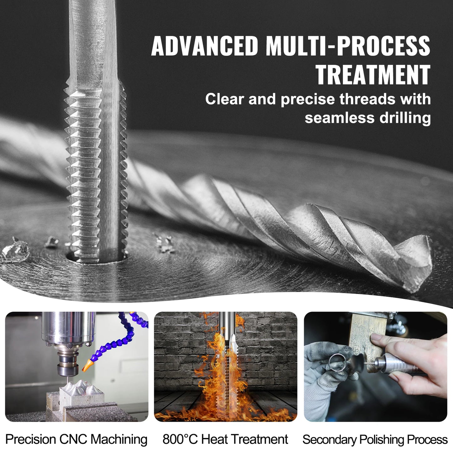 SucceBuy Bearing Steel Tap And Die Set Threading Kit