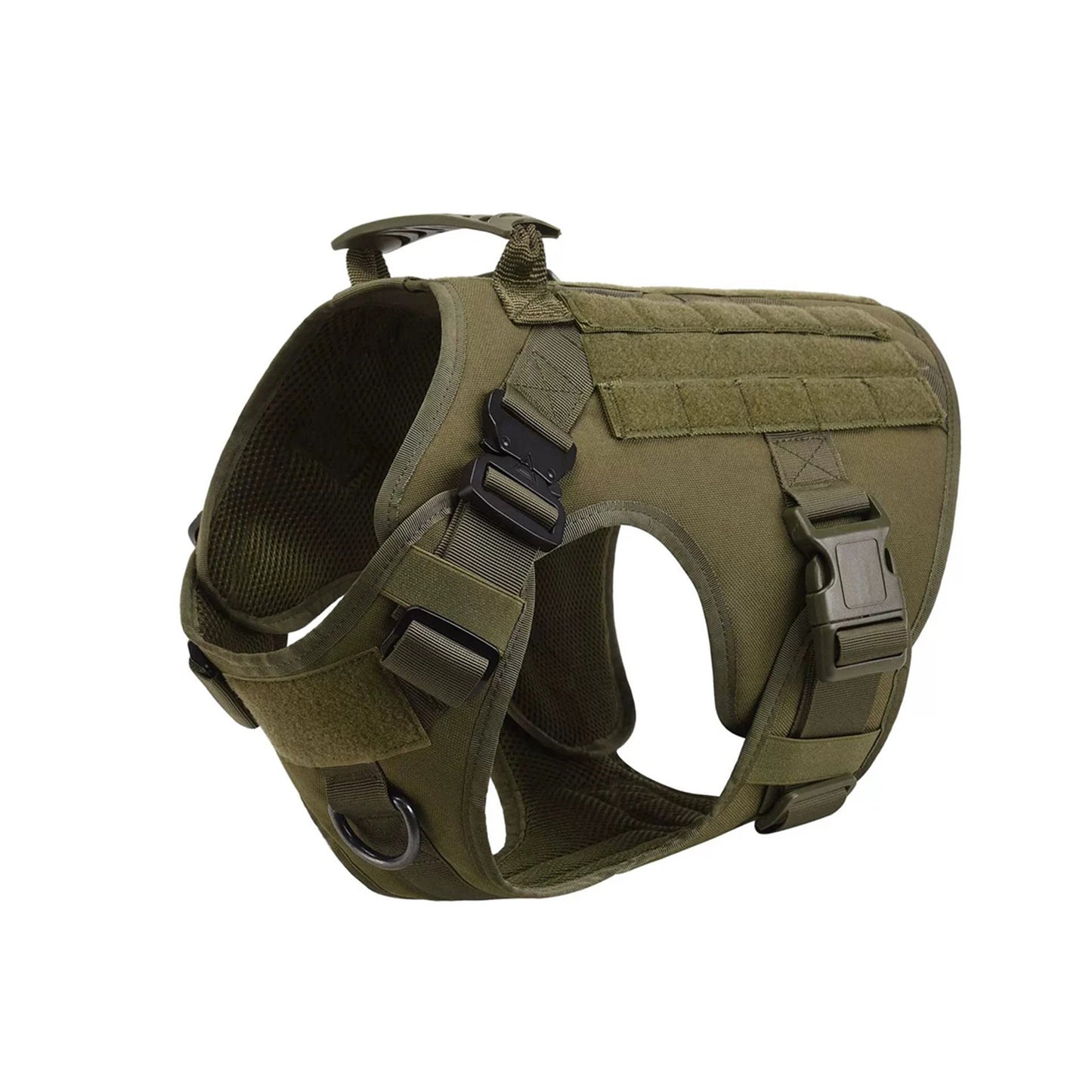 Tactical Padded Nylon Dog Harness Vest With Molle Pouches