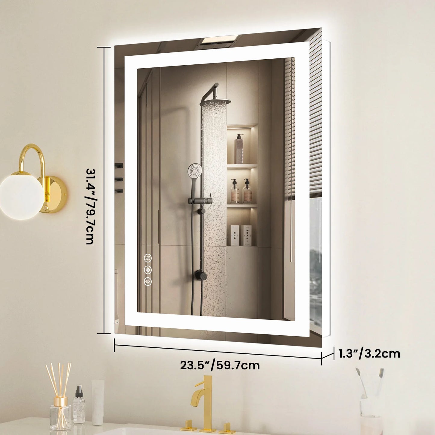 JHK LED Bathroom Vanity Mirror Featuring Backlight And Memory Function