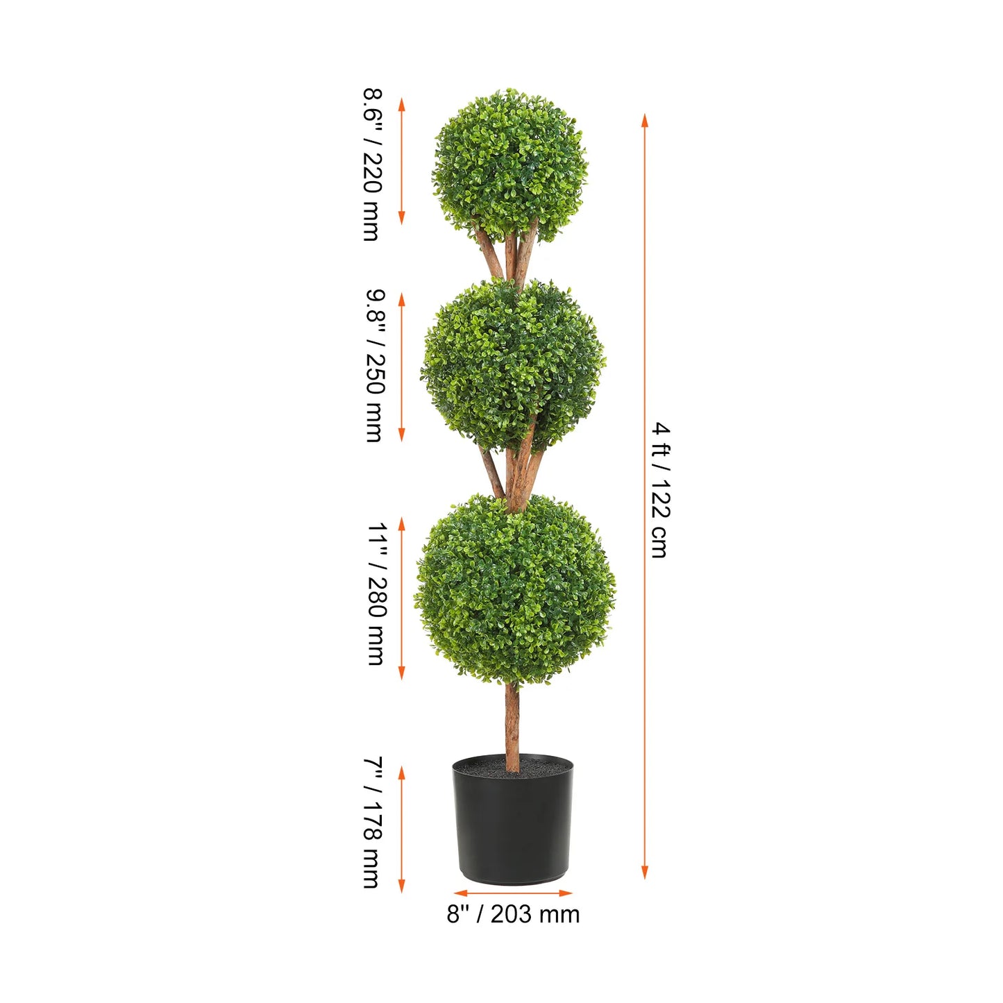 Artificial Boxwood Tower Topiary Spiral Outdoor Garden Decor