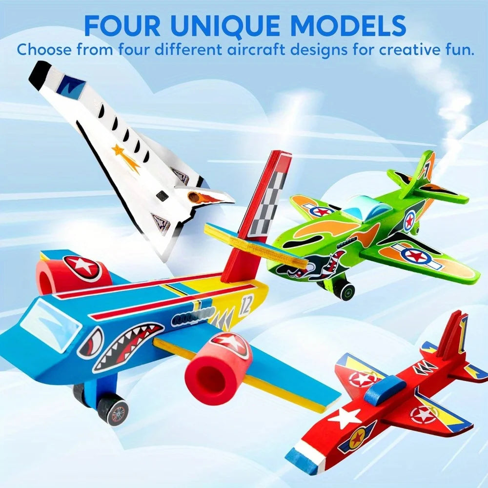 JoyfyDIY Wooden Airplane Craft Kit Assembly And Painting Toys