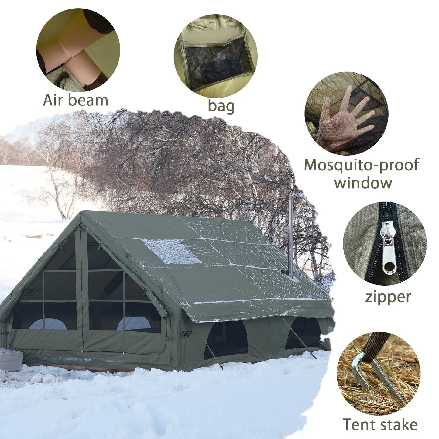Pakicetus Quick Setup Inflatable Camping Tent Waterproof Family Air Tent