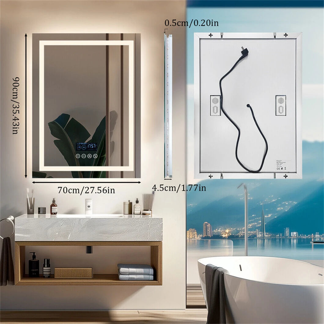 Borwart Smart Led Bathroom Mirror With Bluetooth Speaker And Antifog