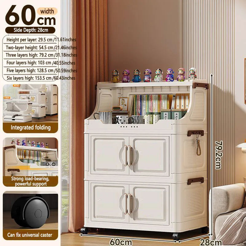 Foldable Plastic Multilayer Storage Rack For Kids Snacks And Toys