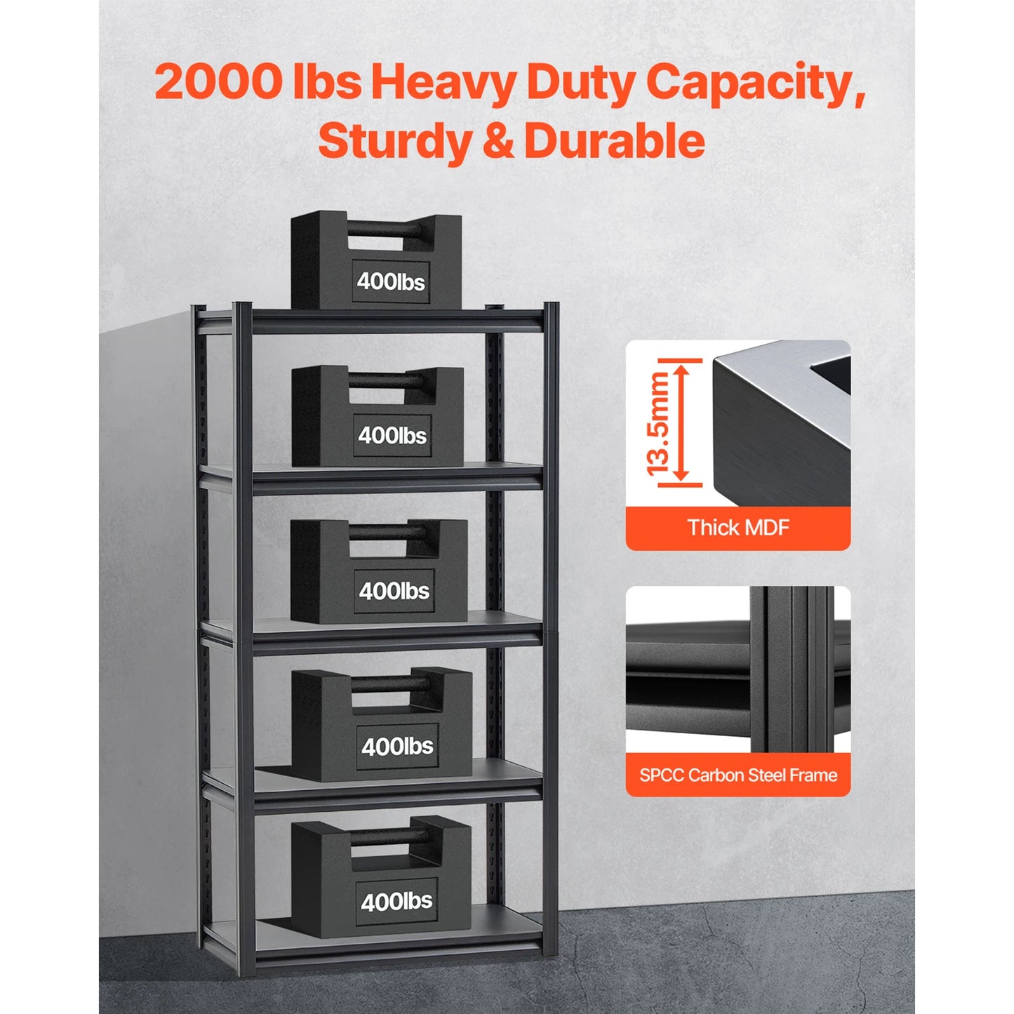 Sturdy Adjustable Metal Utility Storage Shelf Rack