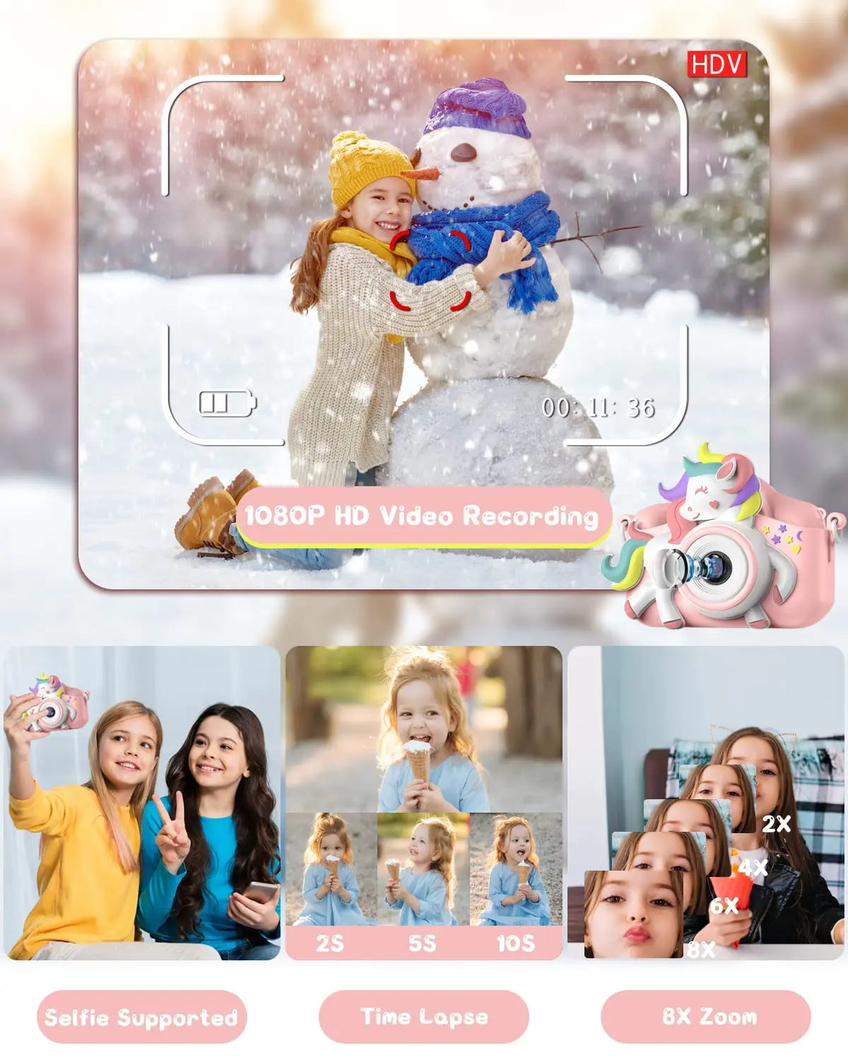 DIAMOOKY Kids Mini Camera 1080P HD Digital Camcorder Toy