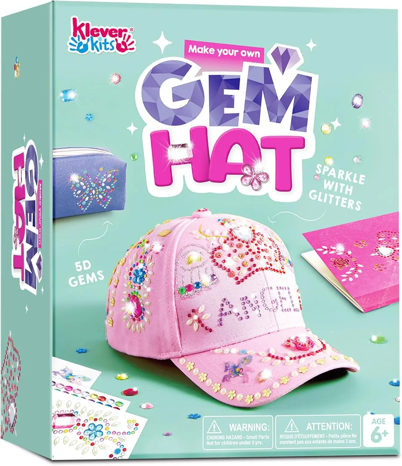 Joyfy DIY Baseball Cap With Gem Stickers And Glitter Kit