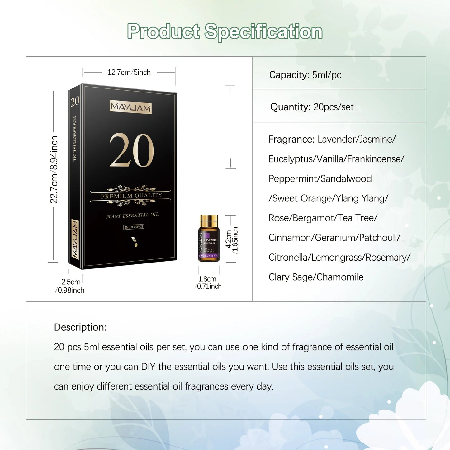 Mayjam Pure Essential Oils Aromatherapy Blend Collection Set