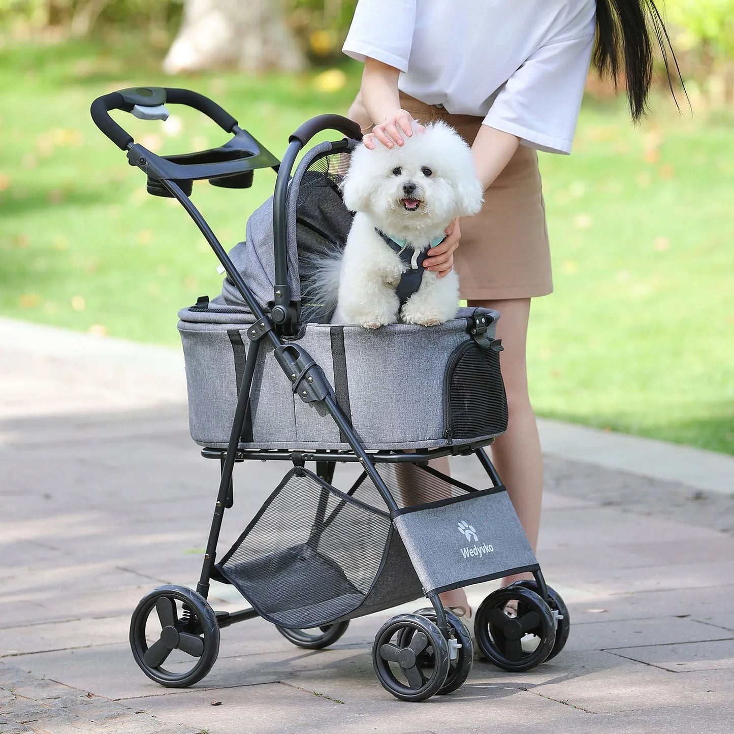 3 In 1 Waterproof Pet Stroller With Removable Carrier Handles