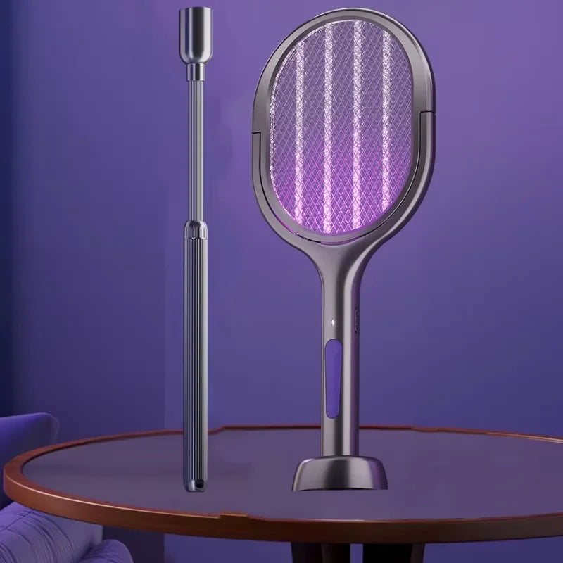 USB Rechargeable Electric Mosquito Swatter With LED Lure Lamp