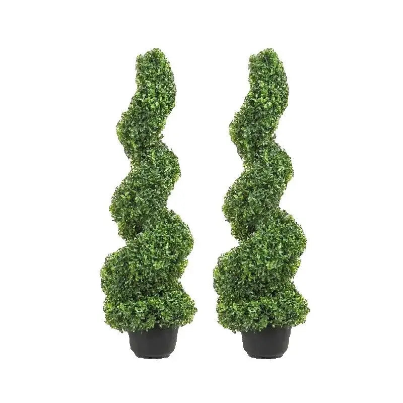 Artificial Boxwood Tower Topiary Spiral Outdoor Garden Decor
