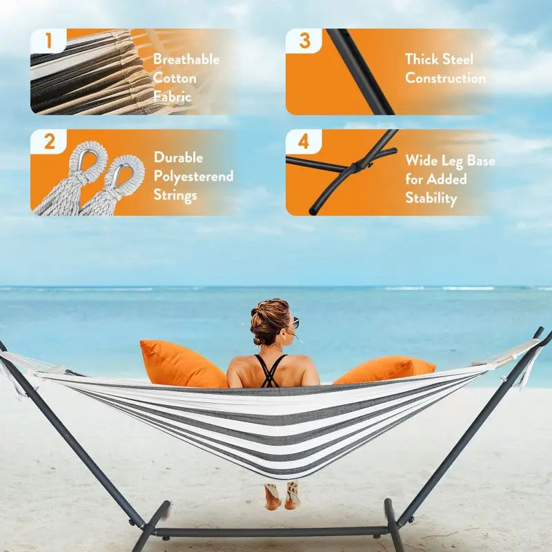 Gyroor Adjustable Outdoor Hammock Stand With Convenient Storage Bag