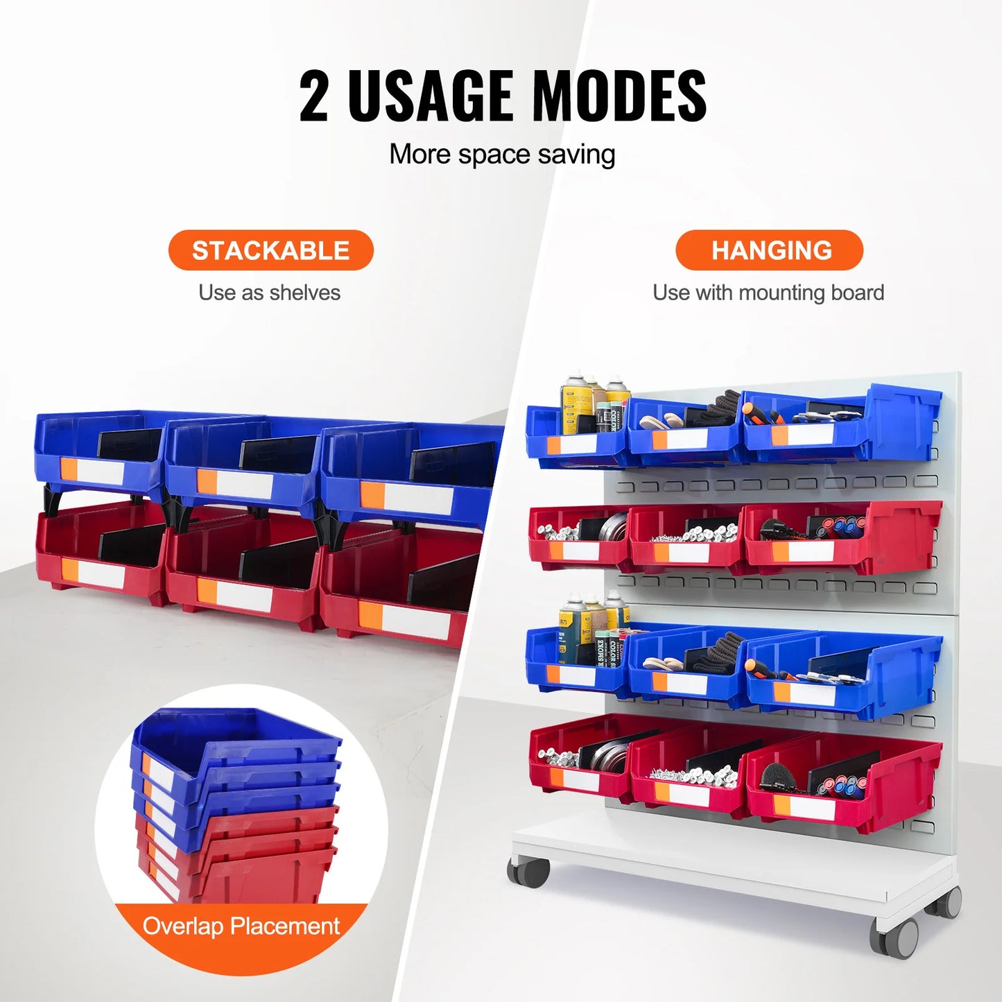 SucceBuy Stackable Wall Mounted Storage Organizer Bins For Garage