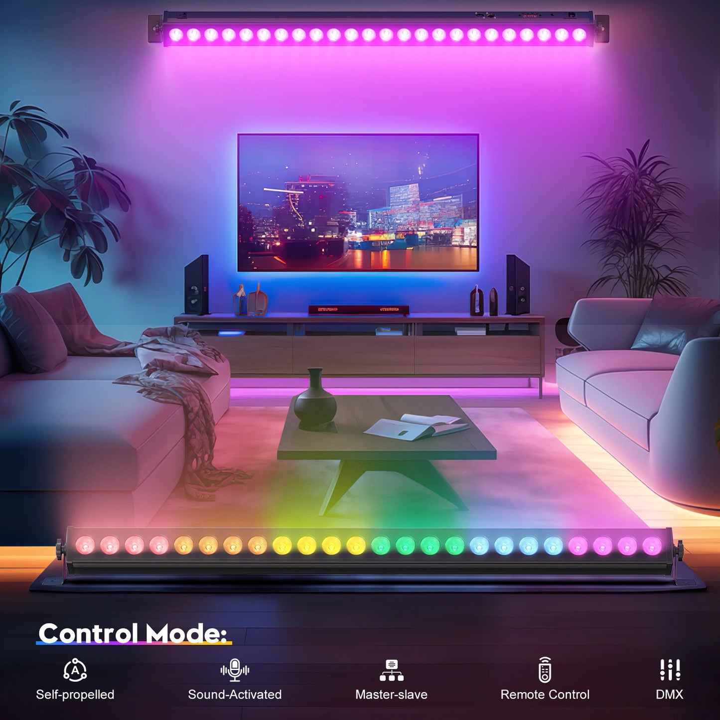 U'King 60W LED Wall Wash Stage Light Bar With Remote