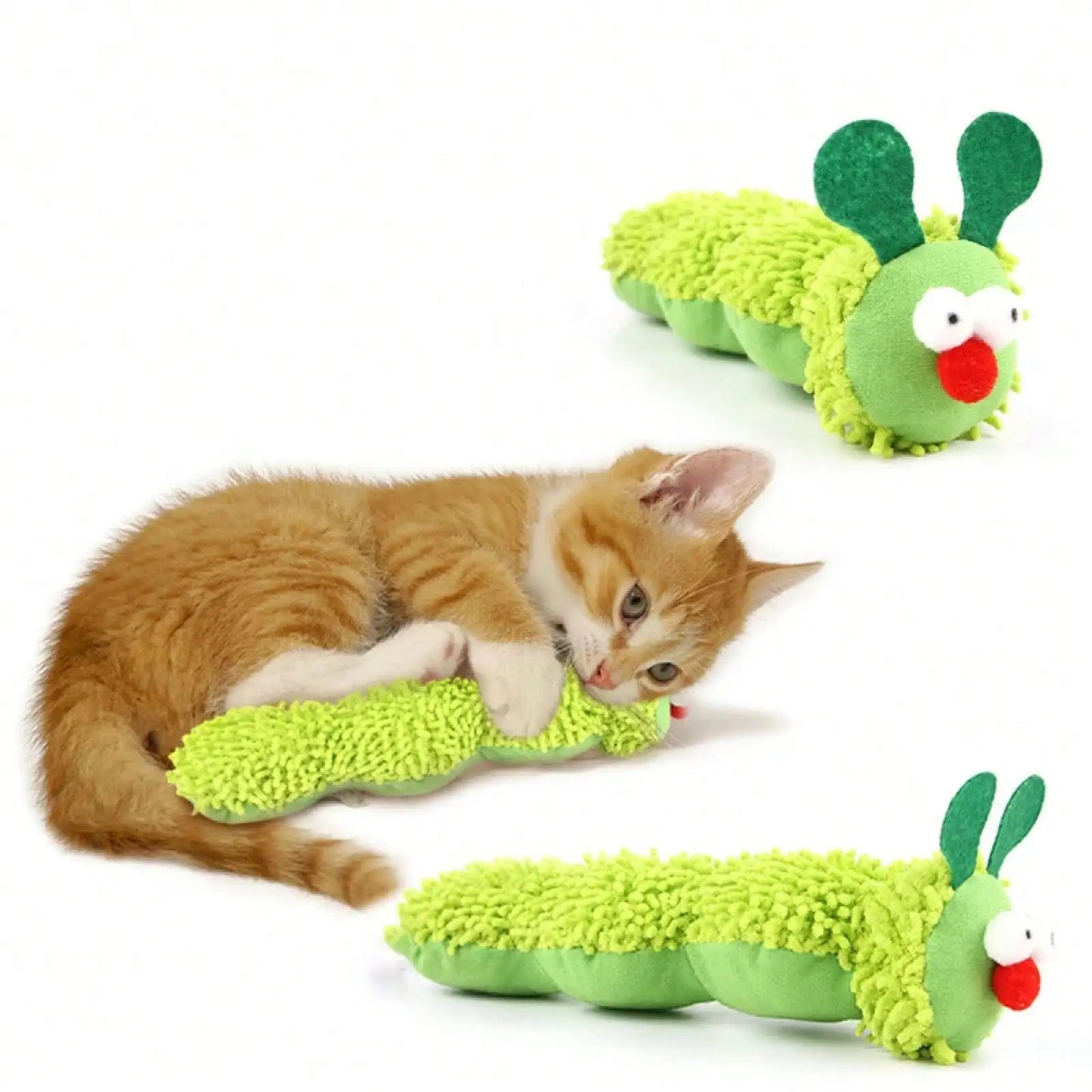 Caterpillar Cat Chew Toy With Catnip And Silvervine For Oral Care