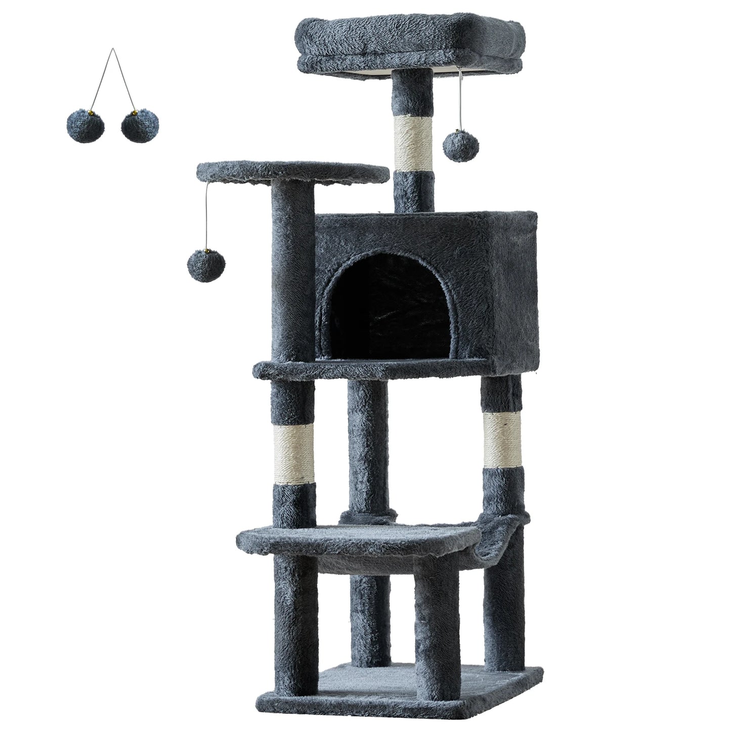 JHK Four Tier Cat Tree With Natural Sisal Scratching Post