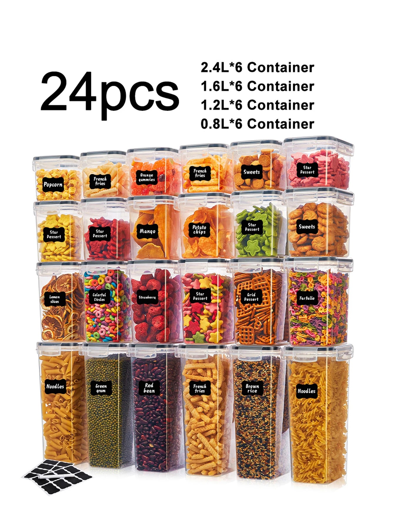 Airtight Food Storage Containers With Clear Labels For Pantries