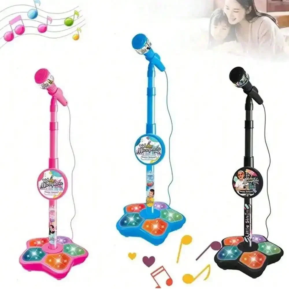 Karaoke Toy Microphone With Stand MP3 MP4 Compatible Adapter