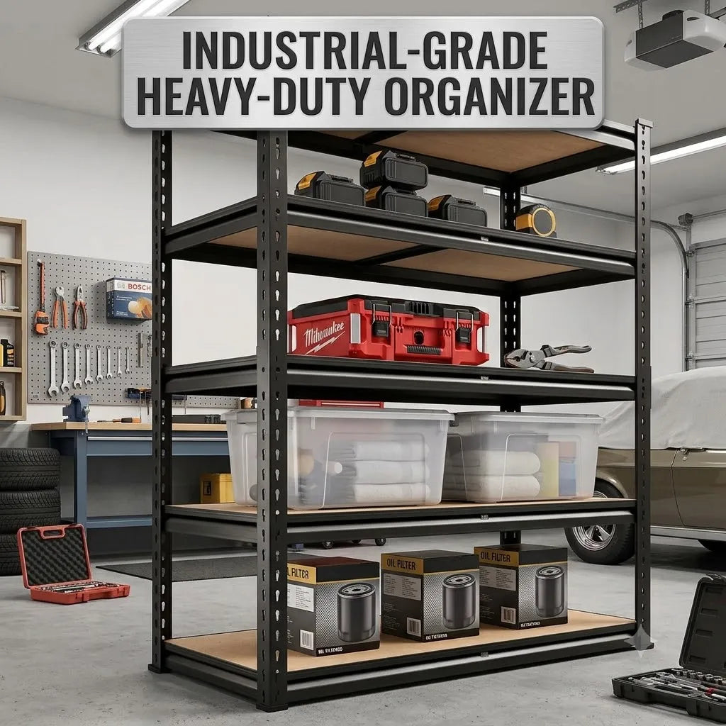 Adjustable Five Tier Metal Utility Shelving Rack For Garage Storage