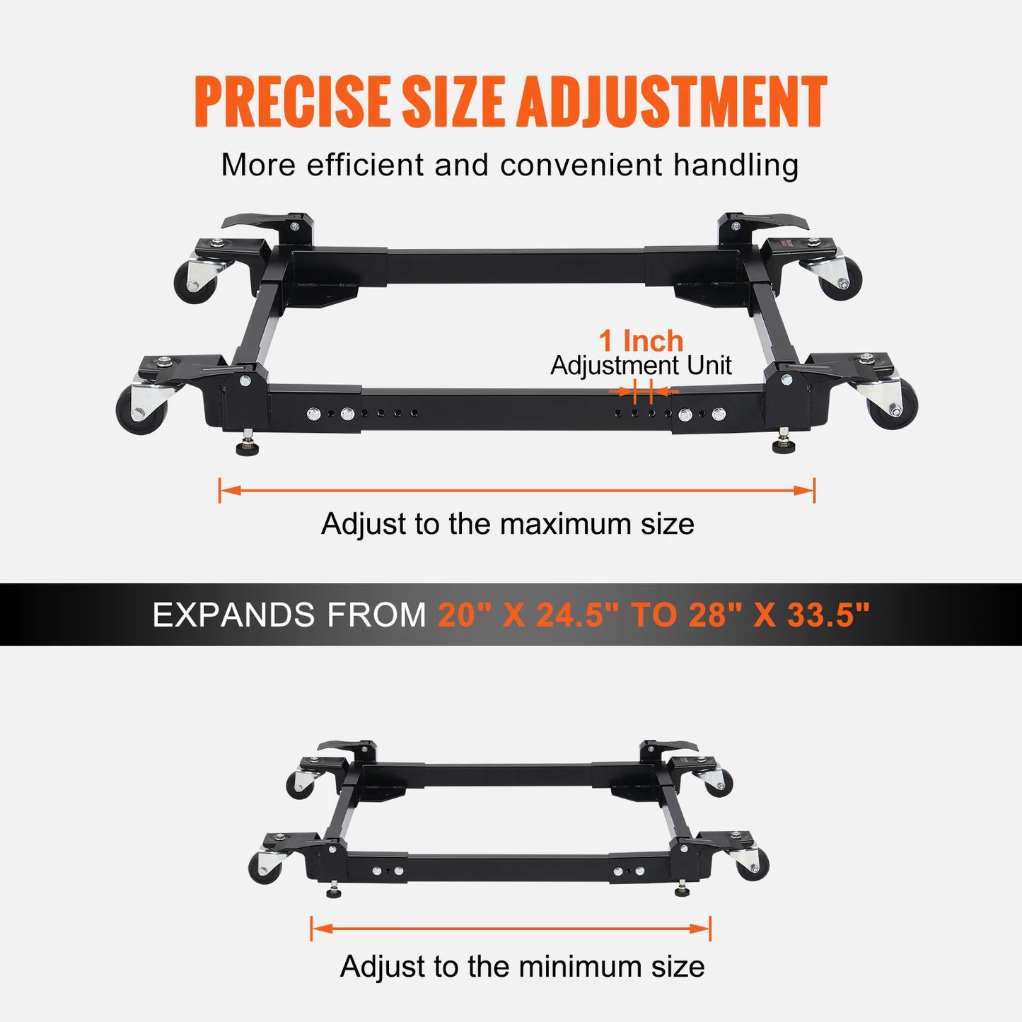 SucceBuy 1500 Lbs Adjustable Movable Washing Machine Stand With Rollers