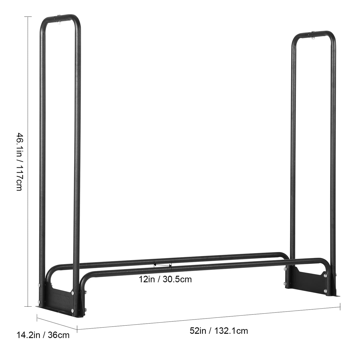 SucceBuy Heavy Duty Metal Firewood Rack With Waterproof Cover