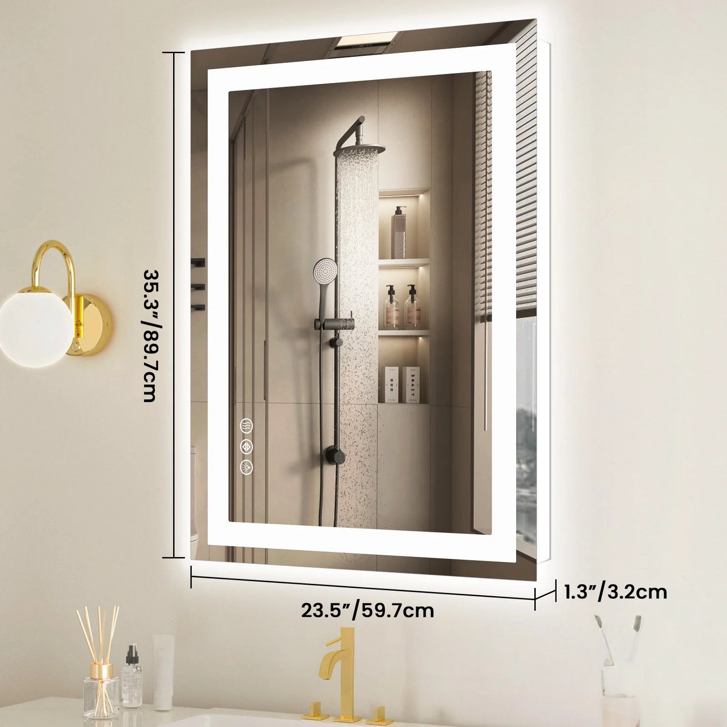 JHK LED Bathroom Vanity Mirror Featuring Backlight And Memory Function
