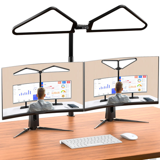 Ailbton Dual Flexible Arm Led Gooseneck Clamp Desk Lamp