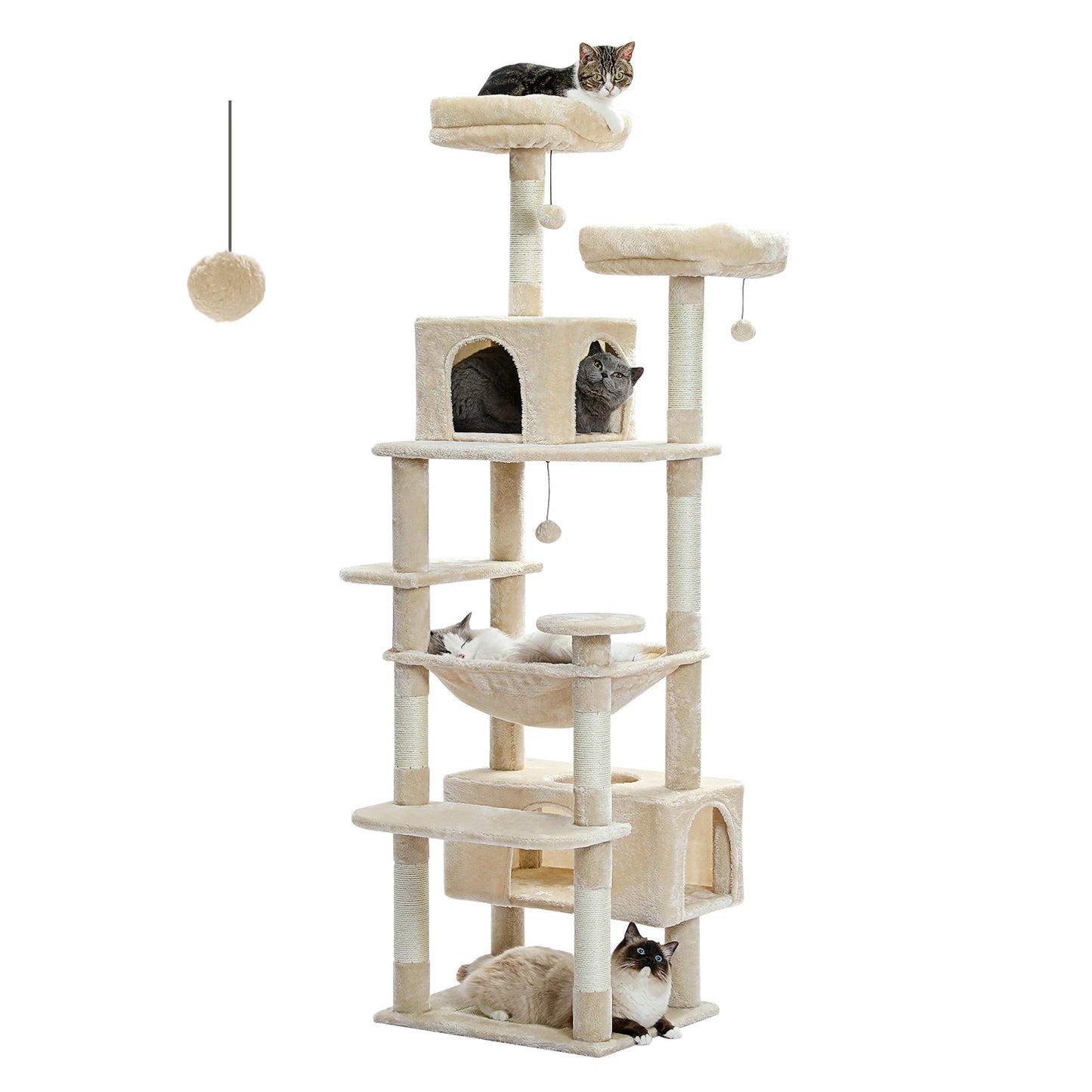 PAWZ Road Cat Tree Tower With Sisal Posts And Hammock