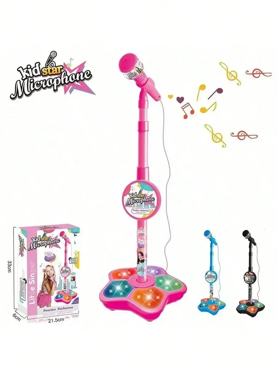 Karaoke Toy Microphone With Stand MP3 MP4 Compatible Adapter
