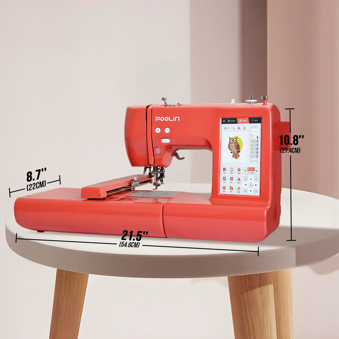 Poolin Single Head Computerized Embroidery Machine With Touchscreen Display