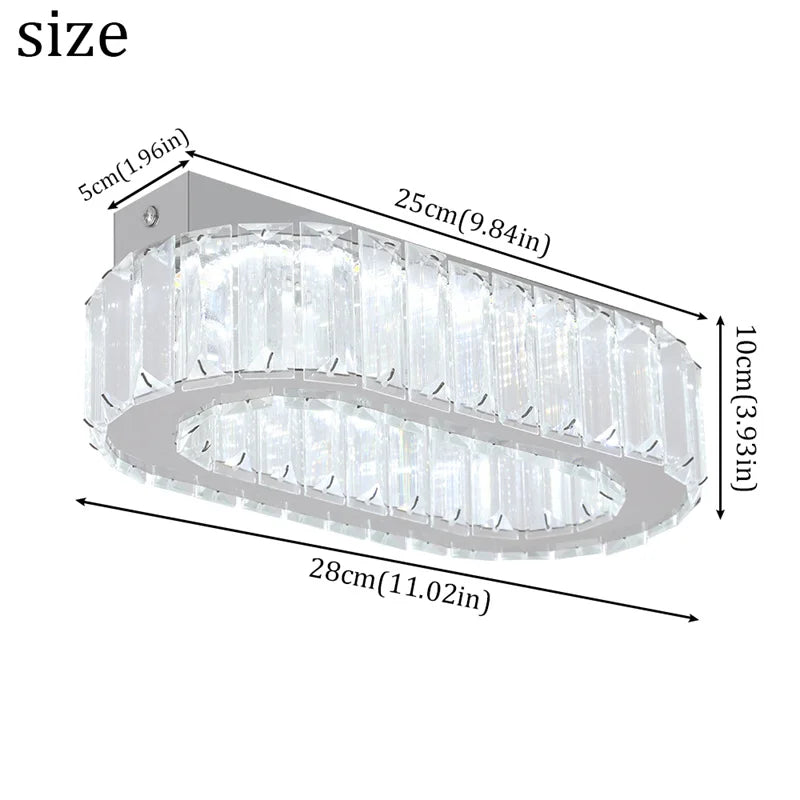 GreeLustr K9 Crystal Oval Ring LED Chandelier Lighting