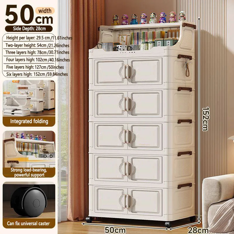 Foldable Plastic Multilayer Storage Rack For Kids Snacks And Toys