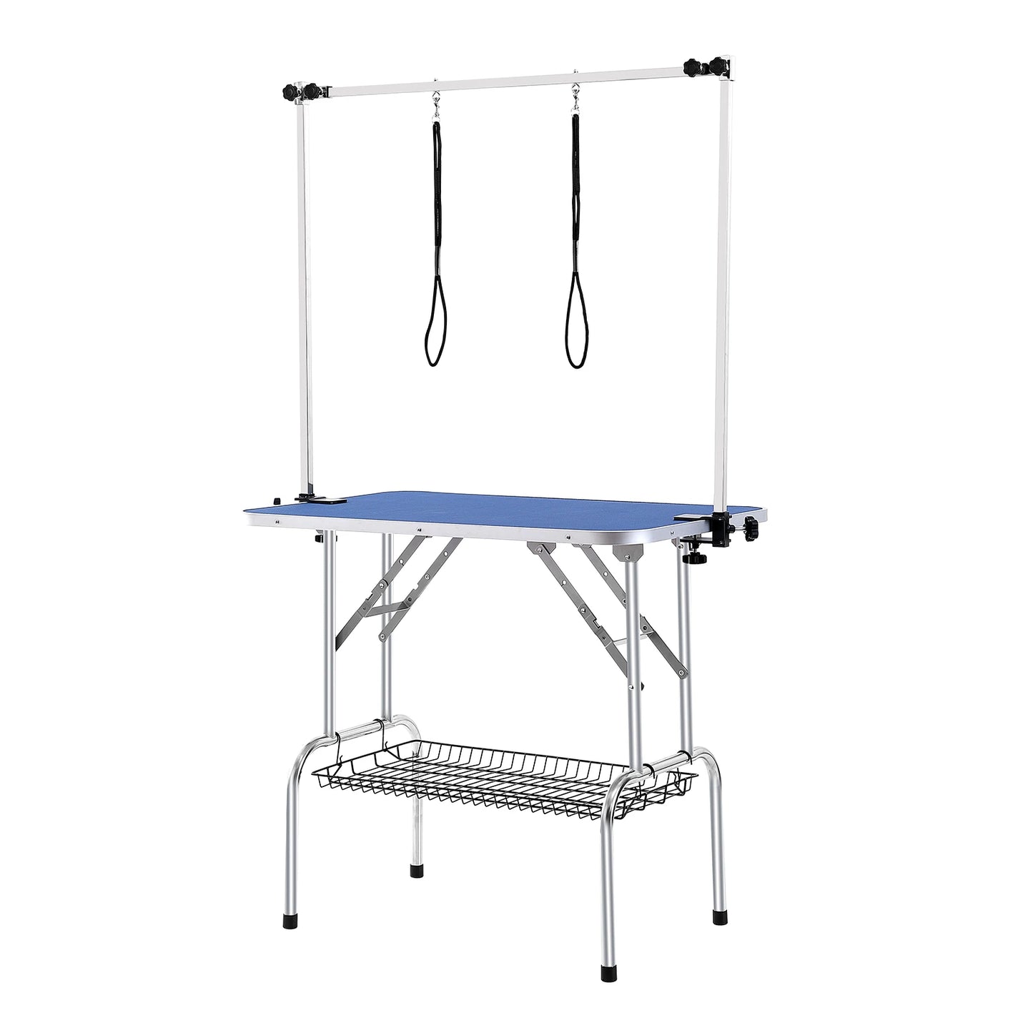Foldable Stainless Steel Pet Grooming Table With Dual Arms