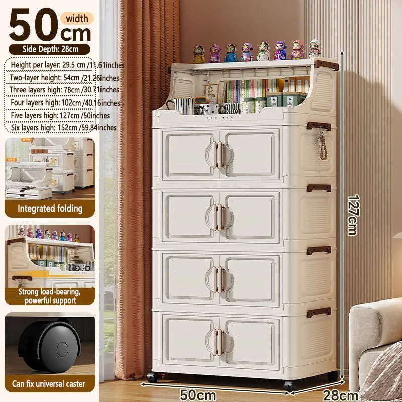Foldable Plastic Multilayer Storage Rack For Kids Snacks And Toys