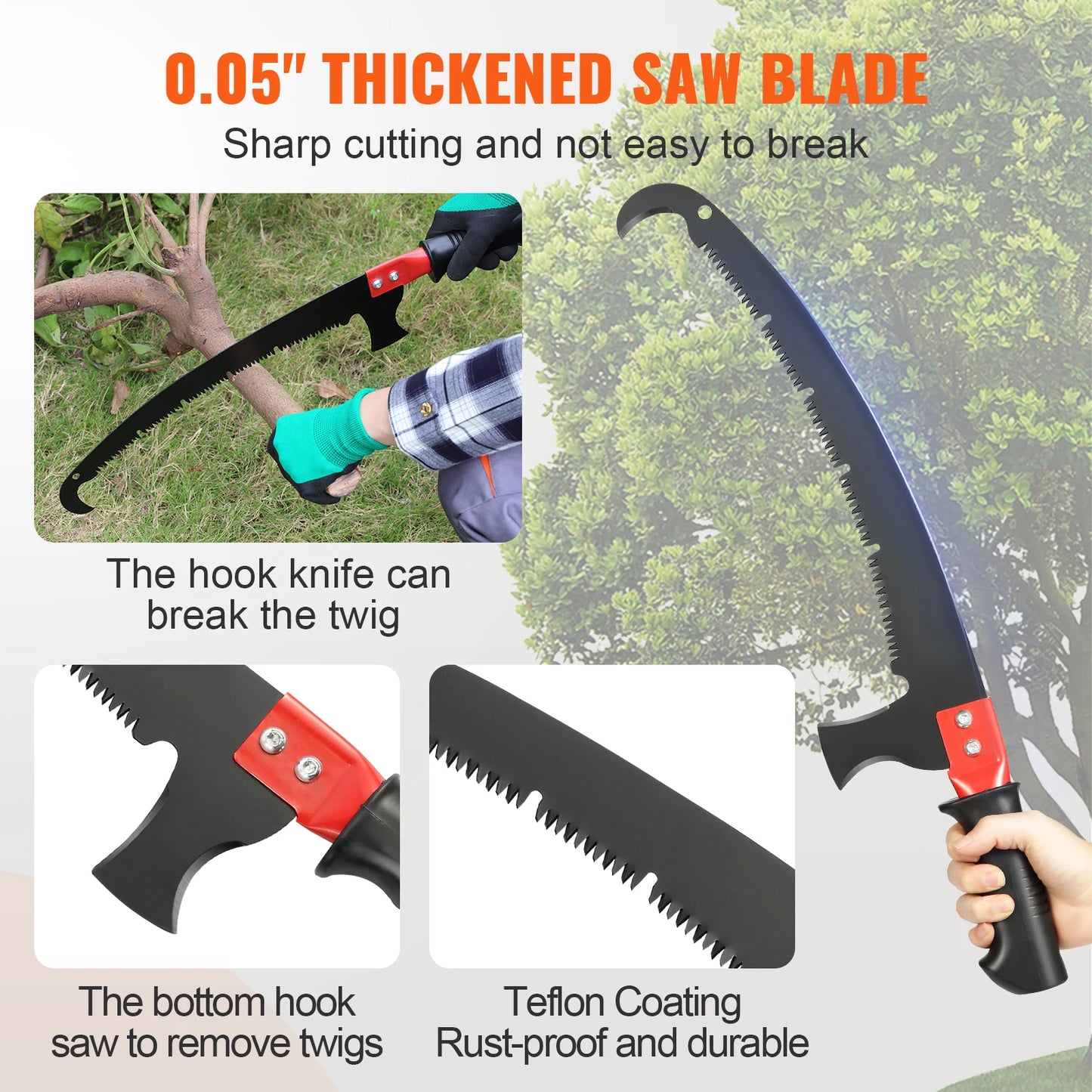 SucceBuy Extendable Pole Saw With Sharp Steel Tree Pruner