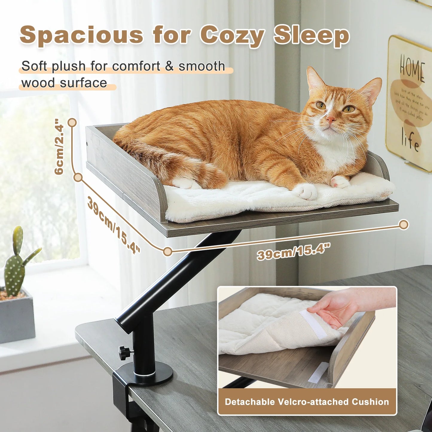 PAWZ Road Rotatable Cat Desk Bed Adjustable Plush Hammock