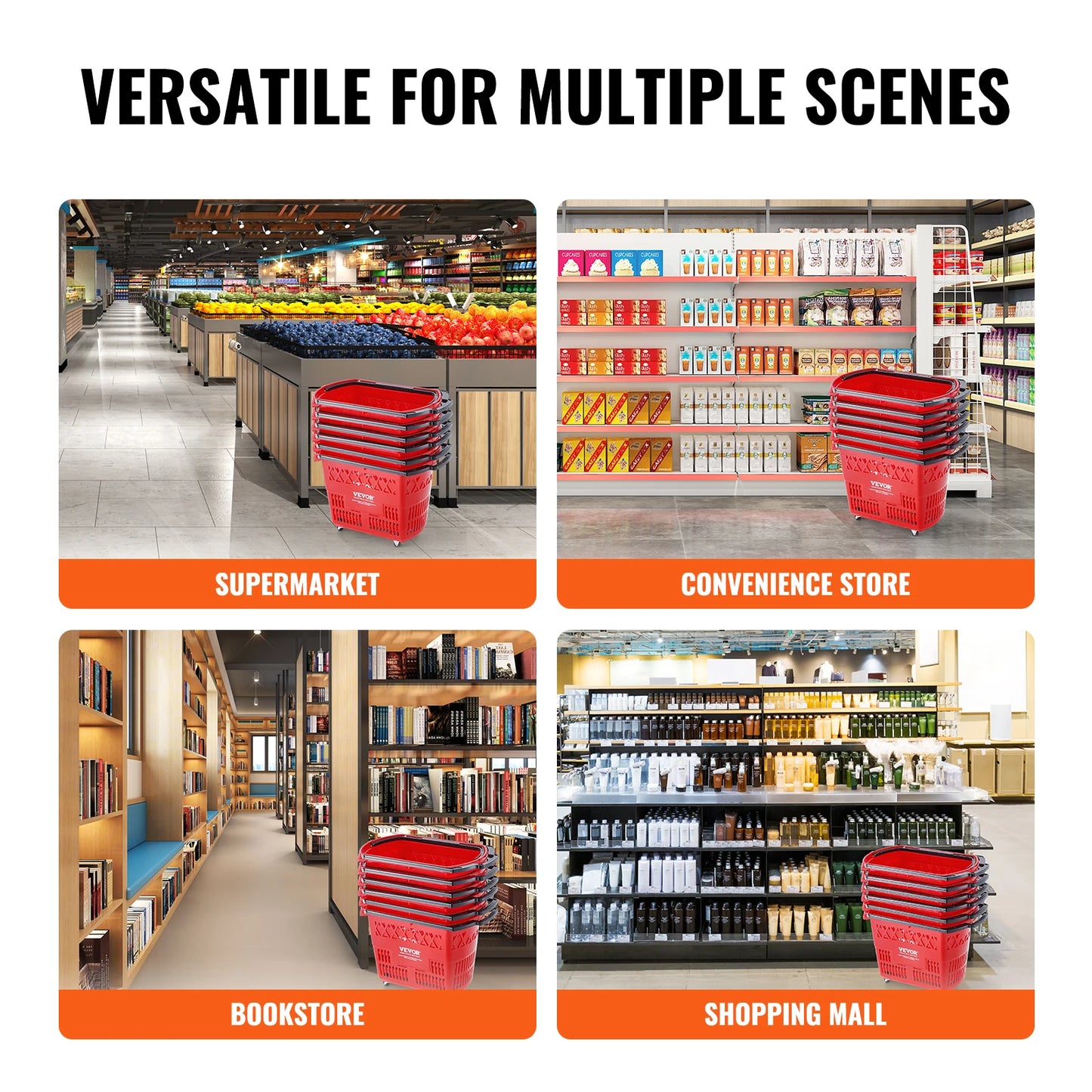 Portable Six Piece Rolling Shopping Carts With Smooth Wheels