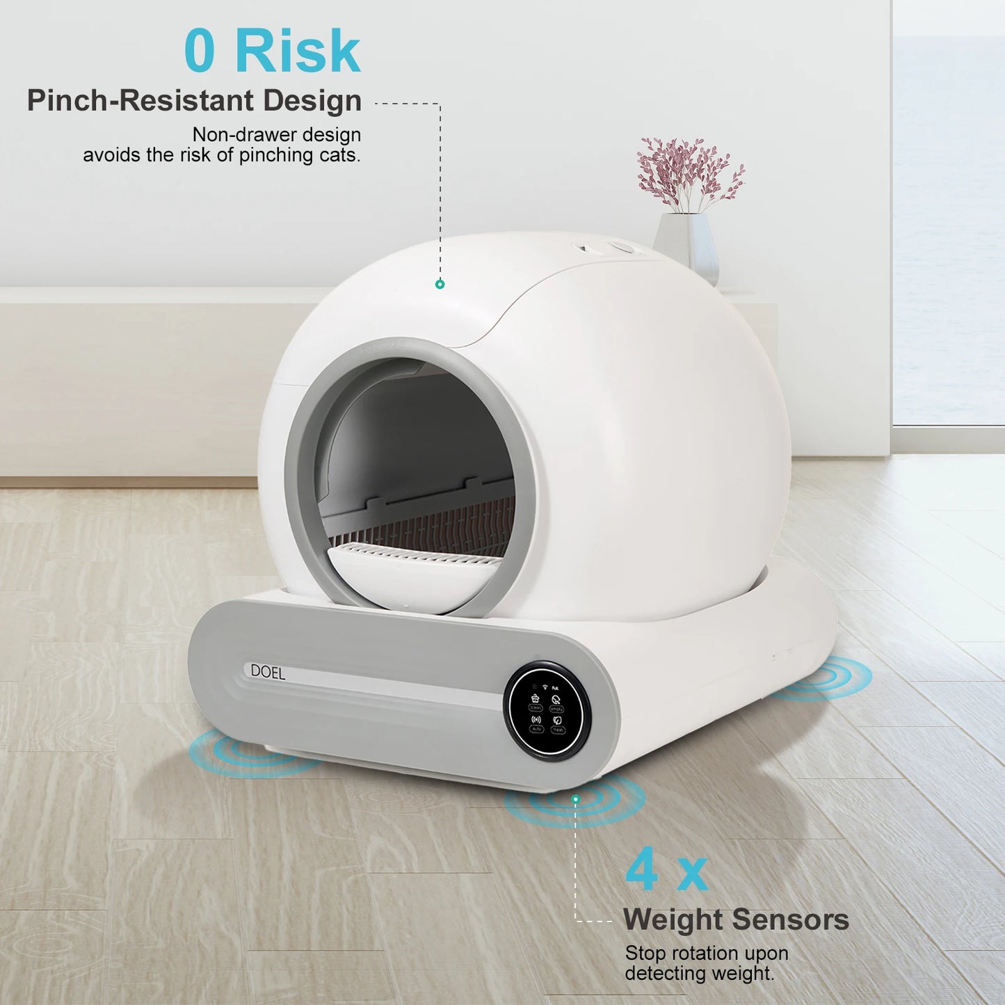DOEL Smart Automatic Self Cleaning Litter Box With App Control