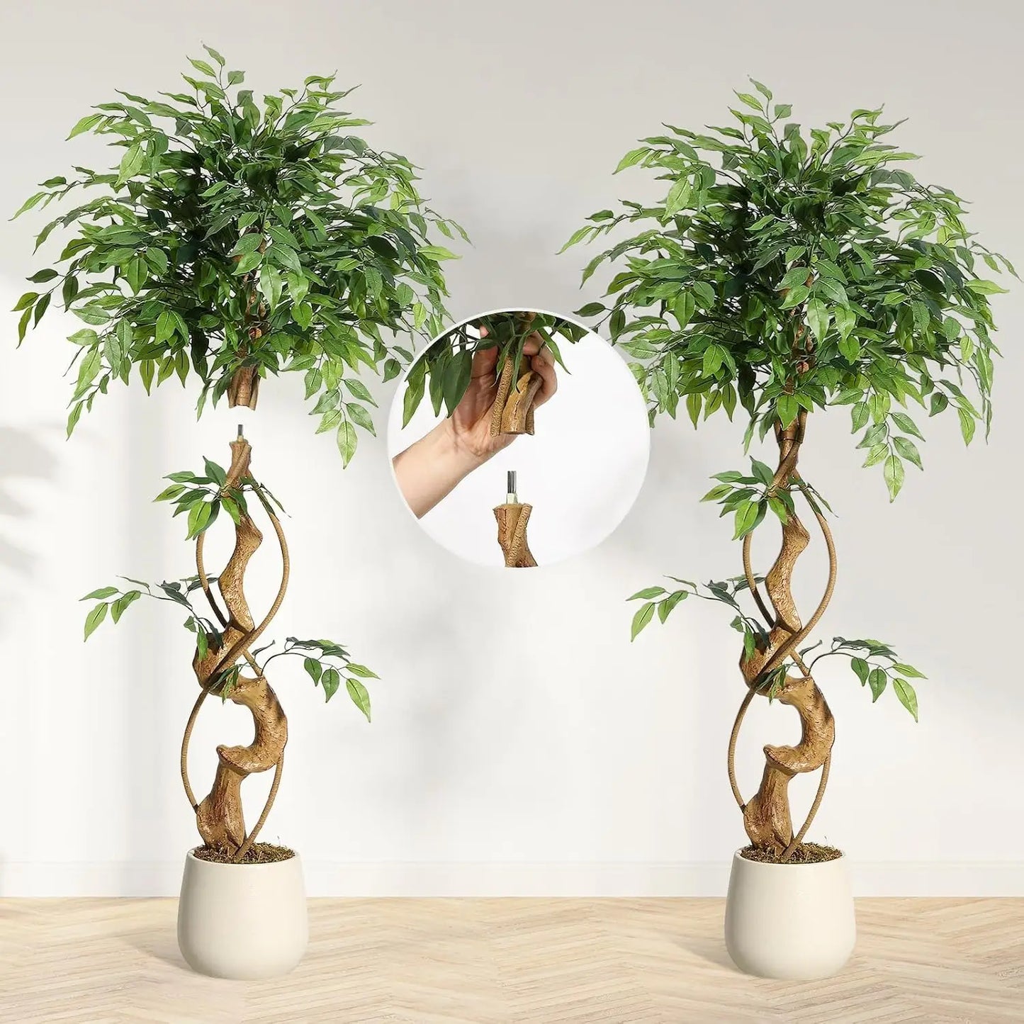 Artificial Ficus Tree Weeping Fig Plant with Planter Home Decor