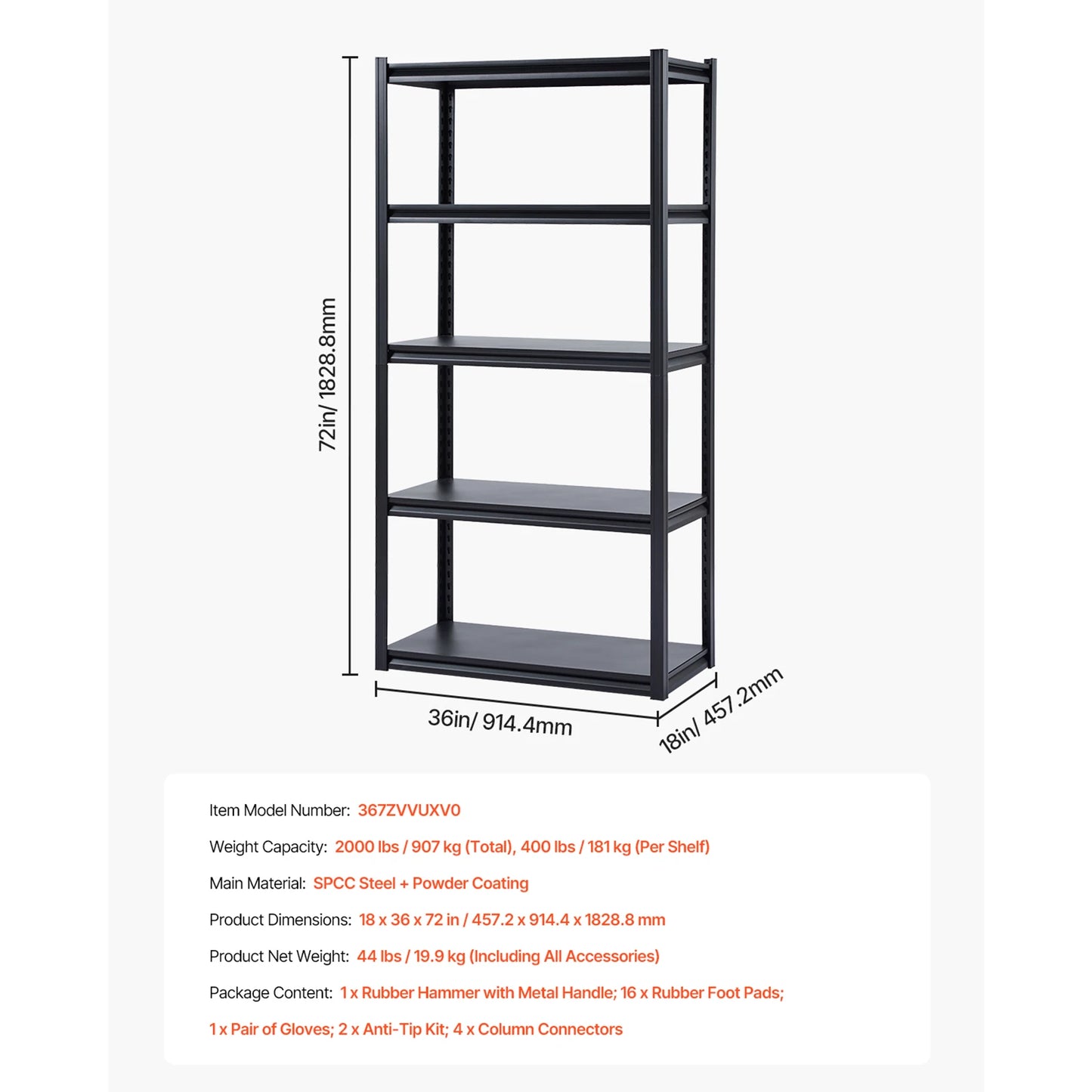 Sturdy Adjustable Metal Utility Storage Shelf Rack