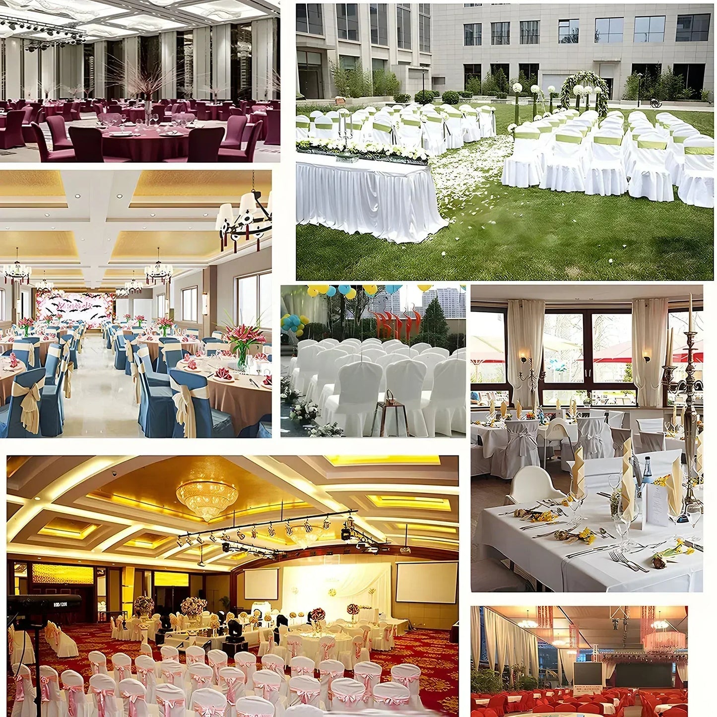 Elastic Pleated Spandex Chair Covers For Hotel Banquet Weddings