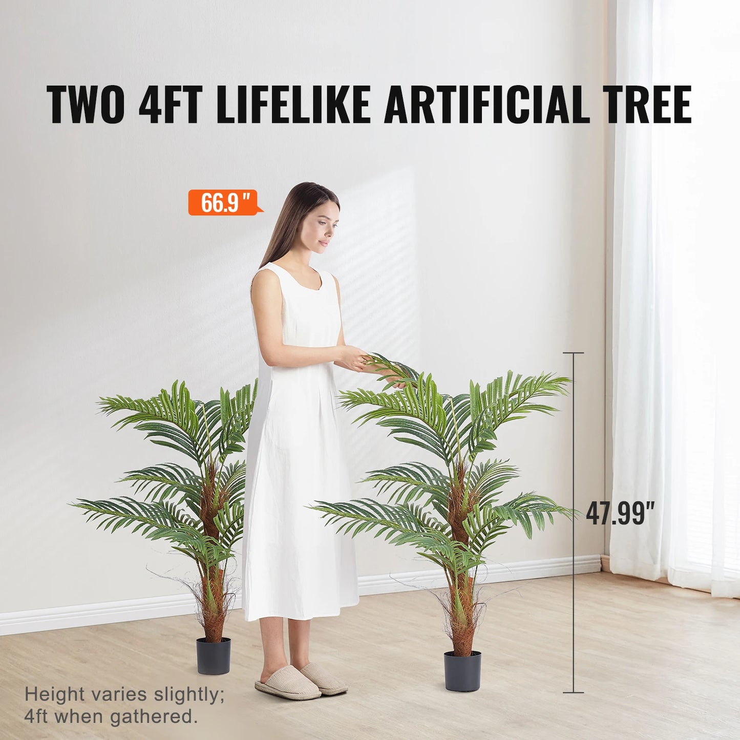 Artificial Palm Tree With Sturdy Base For Home Garden Decor